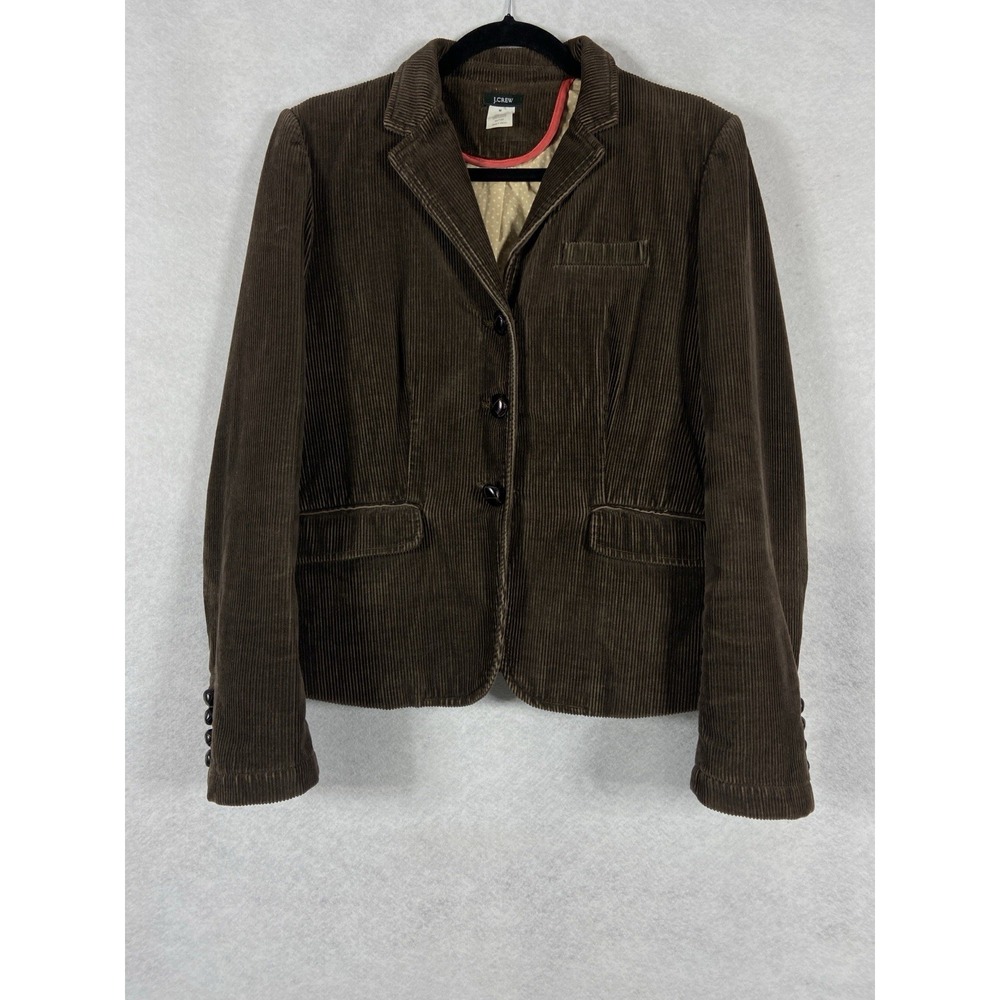 Vintage J.Crew Jacket Women's Medium Brown Corduroy Blazer Long Sleeves Safaris‎